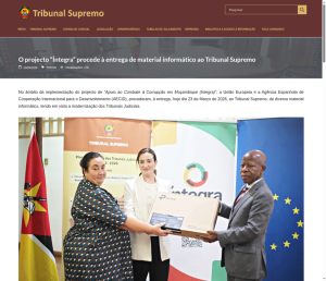O projecto Íntegra procede à entrega de material informático ao Tribunal Supremo