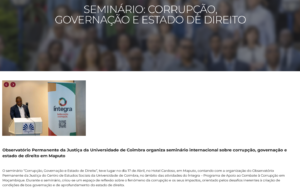 Seminário: Corrupção, Governação e Estado de Direito